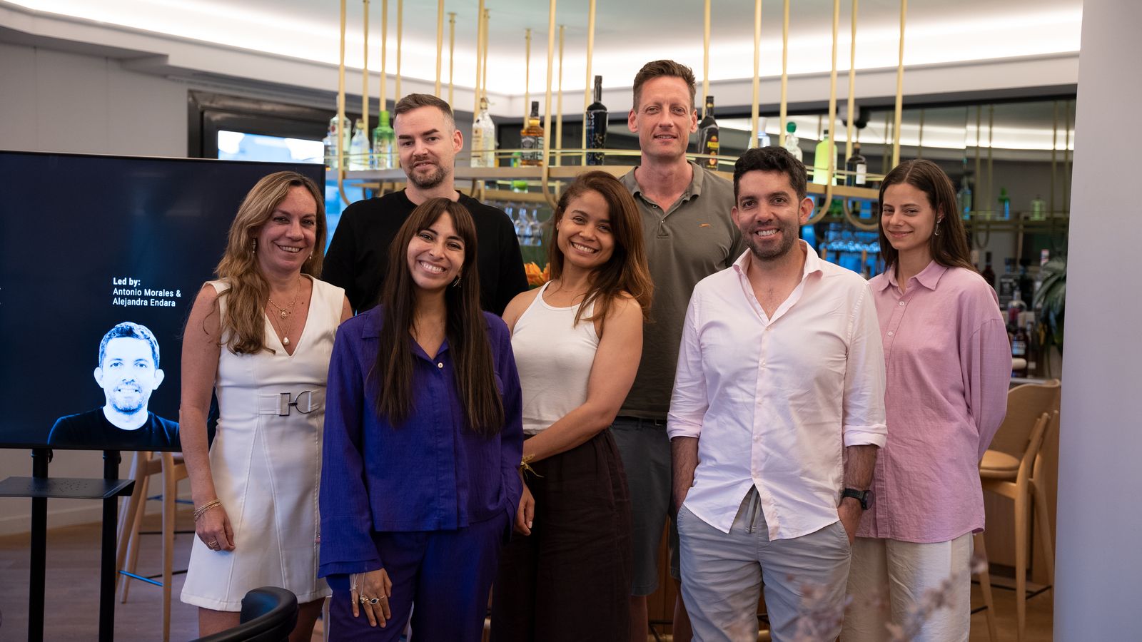 Alejandra Endara with the participants of her AI ethics workshop at the Cover Members Club, Hotel Sir Victor, Barcelona
